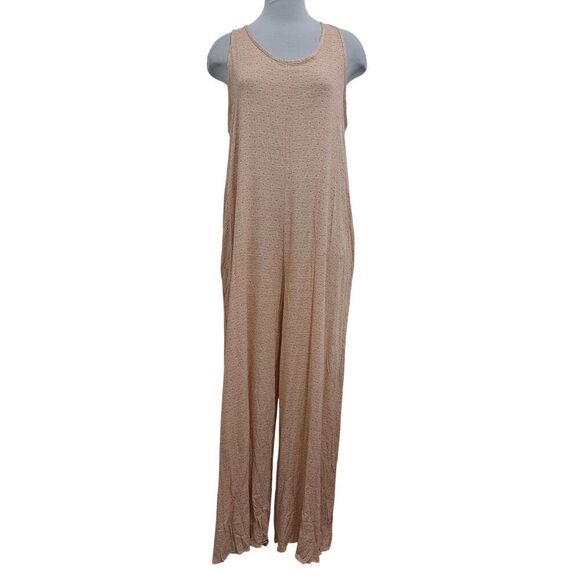 Veveret Pants - Veveret Boho Casual Chic  Peach Pleasure Jumpsuit Large NWT